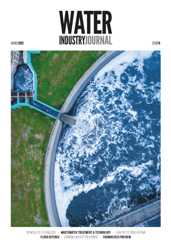 Front cover of The Water Journal trade magazine for the Water Industry featuring Atmos International
