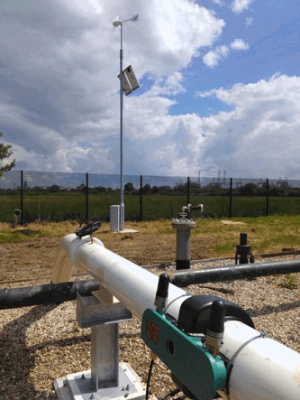 Wind and solar power being used to power Atmos Eclipse on a pipeline