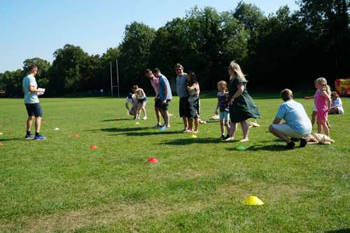 Atmos employees taking part in a sports day