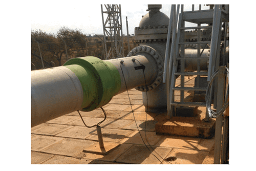 Atmos performing an ultrasonic survey on the customer’s pipeline in Kenya