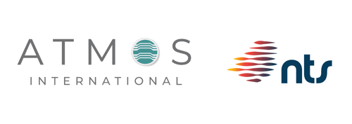 The combined logos of Atmos International and Nova Transportadora do Sudeste (NTS)