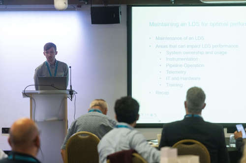 An image of Principal Engineer Joe Kelly presenting on maintaining a leak detection system for optimal performance