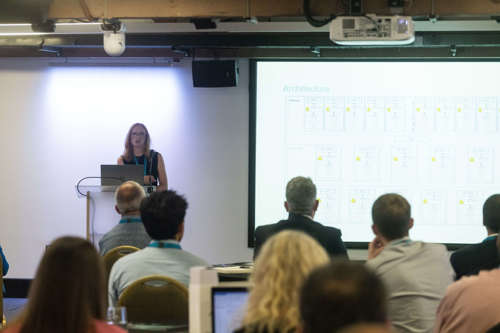 An image of Principal Engineer Kirsty McNeil presenting on how to replace CPM pipeline leak detection systems effectively
