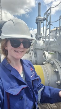 A selfie of Principal Engineer Kirsty McNeil on a site visit