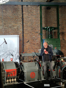 A photo of guest speaker and filmmaker Danny Boyle at the Science and Industry Museum's opening of their Power Hall: The Andrew Law Gallery