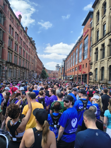 A photo of runners at the start line of the Great Manchester Run